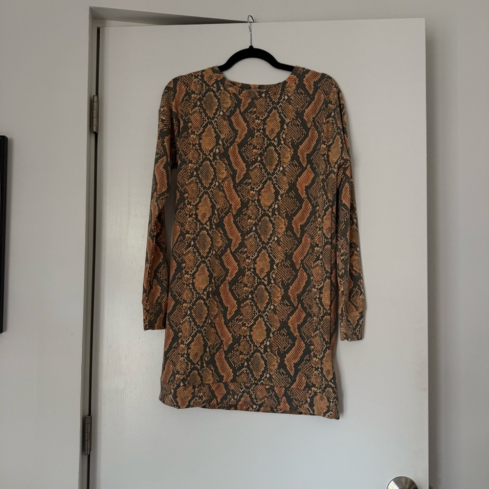 Tart Collections Snake Print Long Sleeve Dress